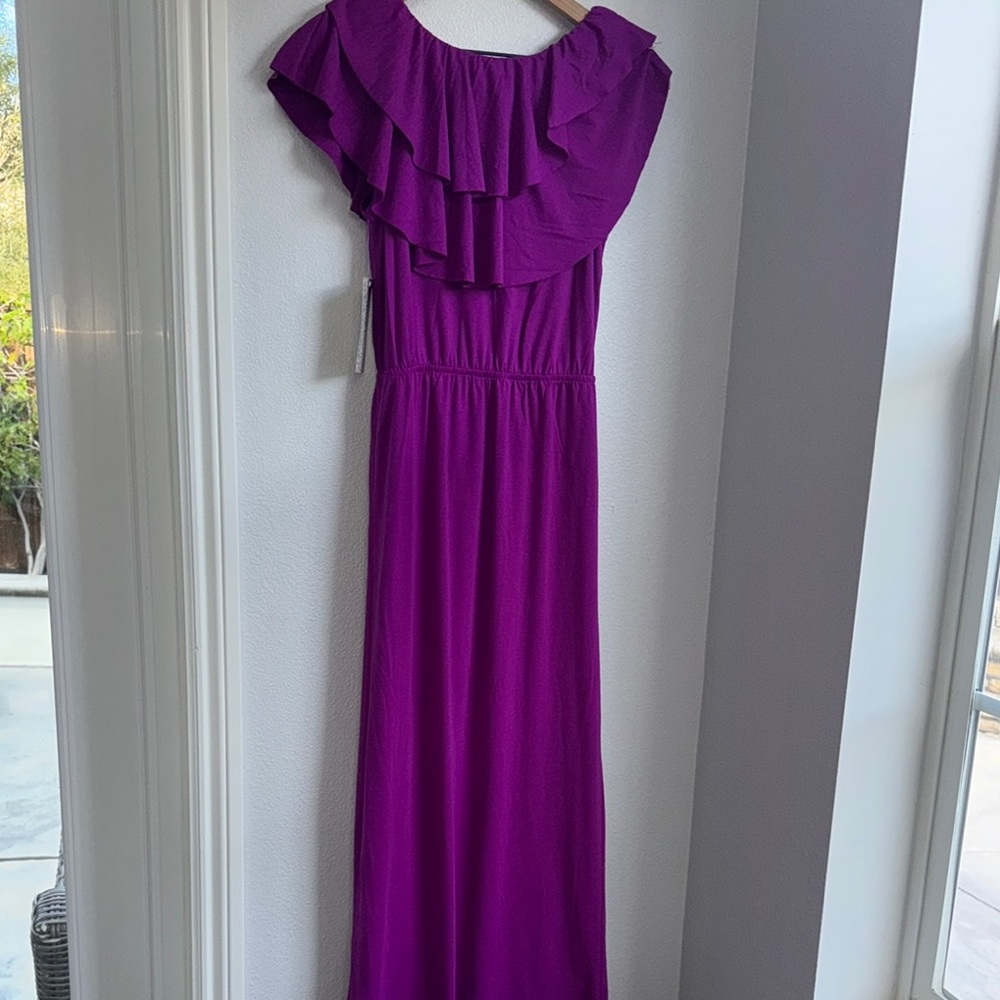 Derek Heart Purple Ruffle Dress - Picture 4 of 4